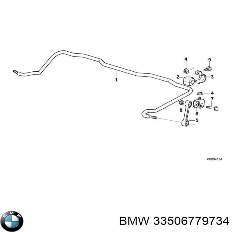 33506779734 BMW abrazadera para montaje de casquillos estabilizadores traseros