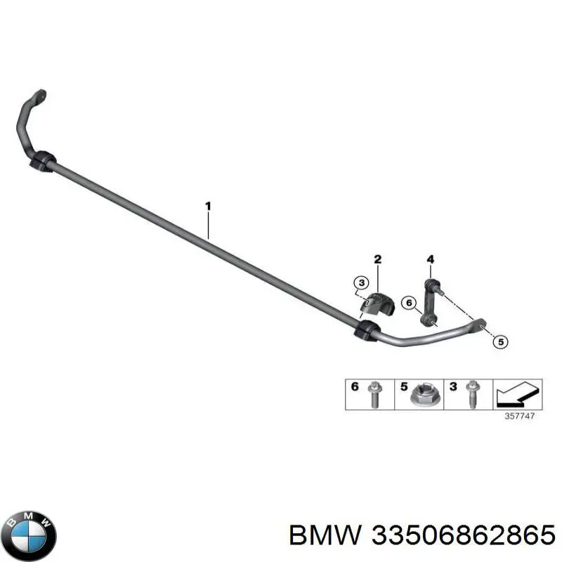 33506862865 BMW soporte de barra estabilizadora trasera