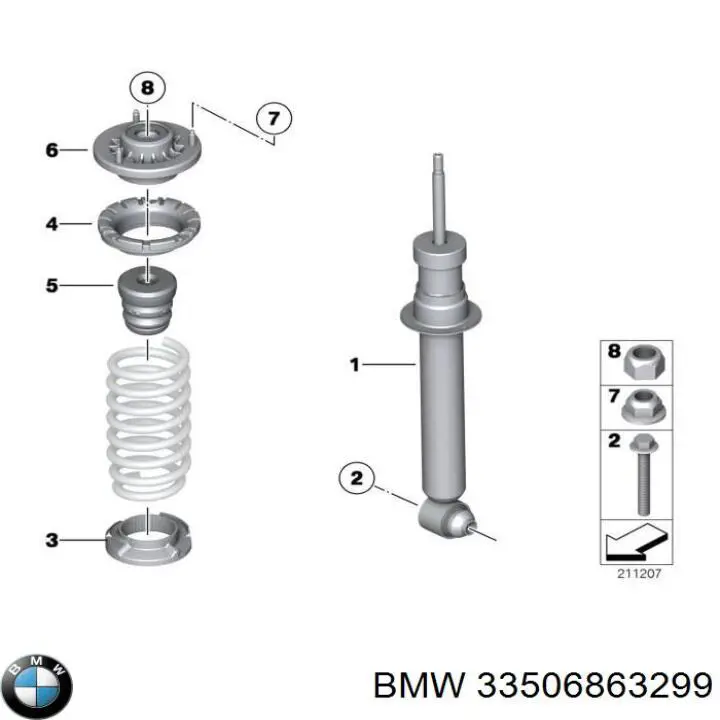 Cazoleta de amortiguador trasero BMW 33506863299 precio, desde 37,56 EUR