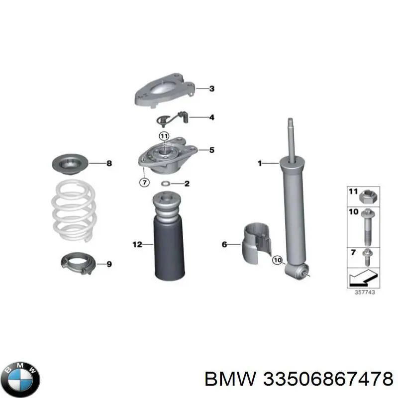 Cazoleta de amortiguador trasero BMW 33506867478 precio, desde 34,53 EUR