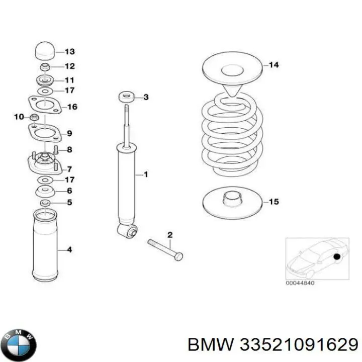 33521091629 BMW amortiguador trasero