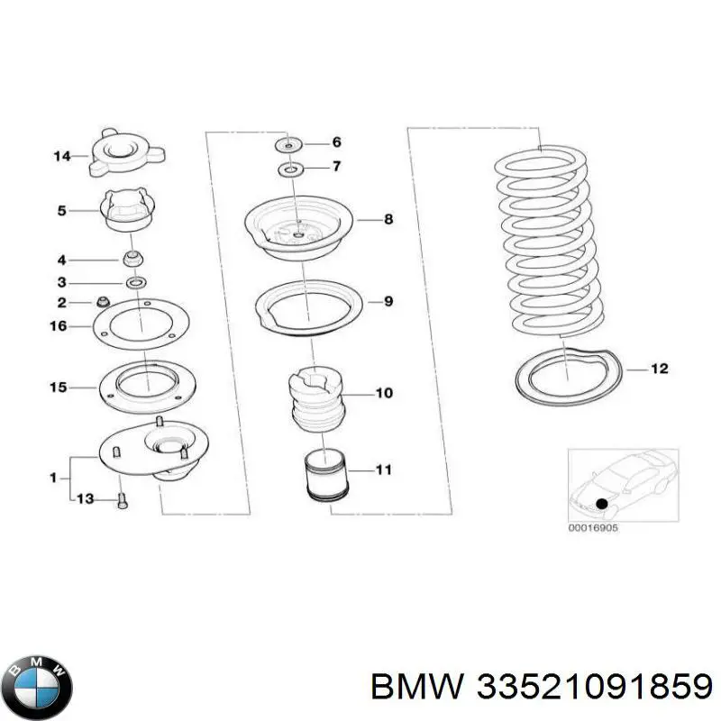 Cazoleta de amortiguador trasero BMW 33521091859 precio, desde 11,11 EUR