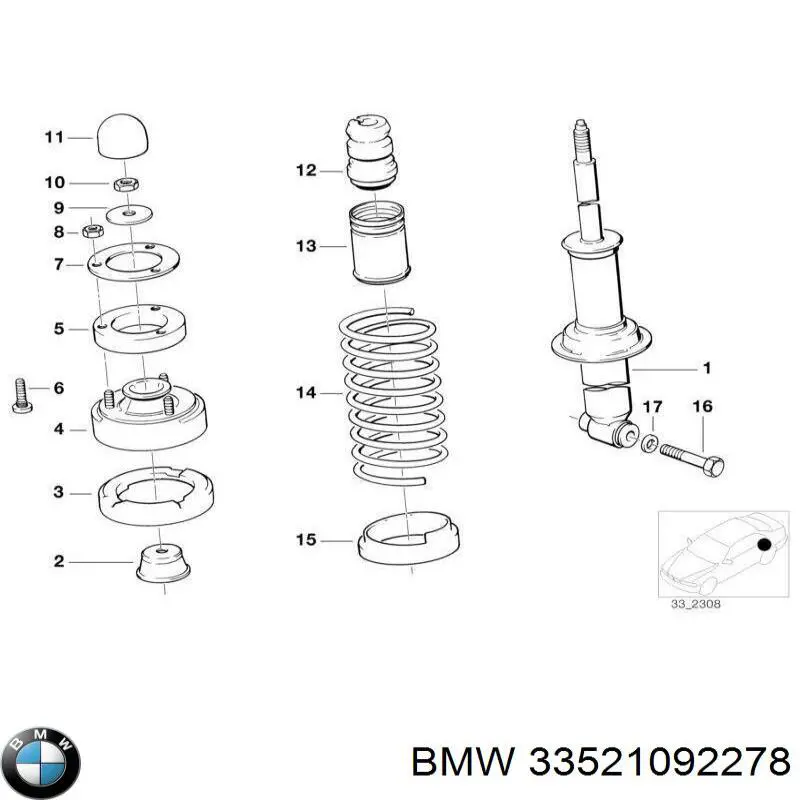 33521092278 BMW amortiguador trasero