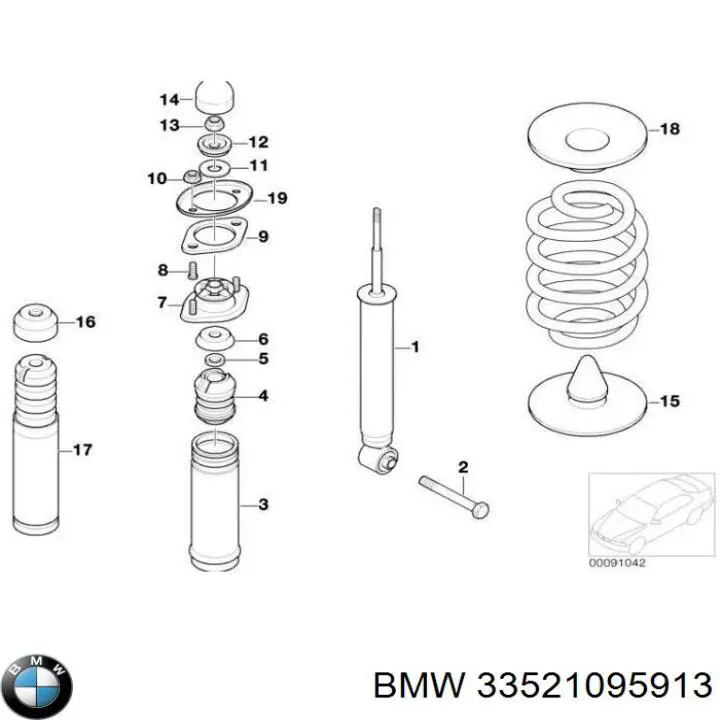 Amortiguador trasero BMW 33521095913 precio, desde 44,26 EUR