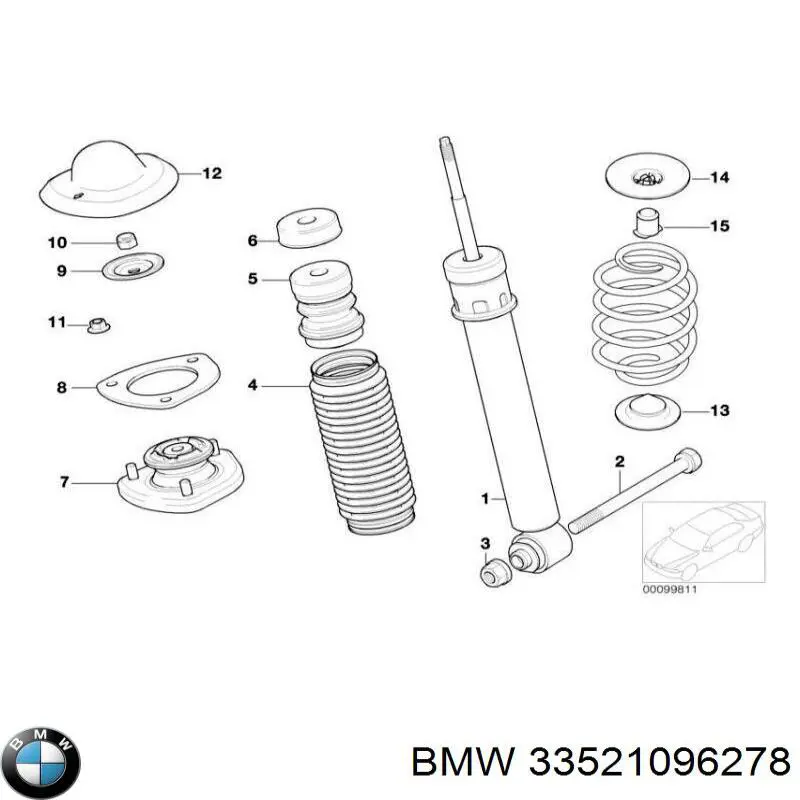 Amortiguador trasero BMW 33521096278 precio, desde 72,60 EUR