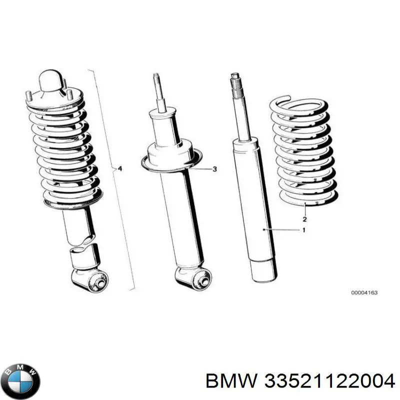 33521122004 BMW amortiguador trasero