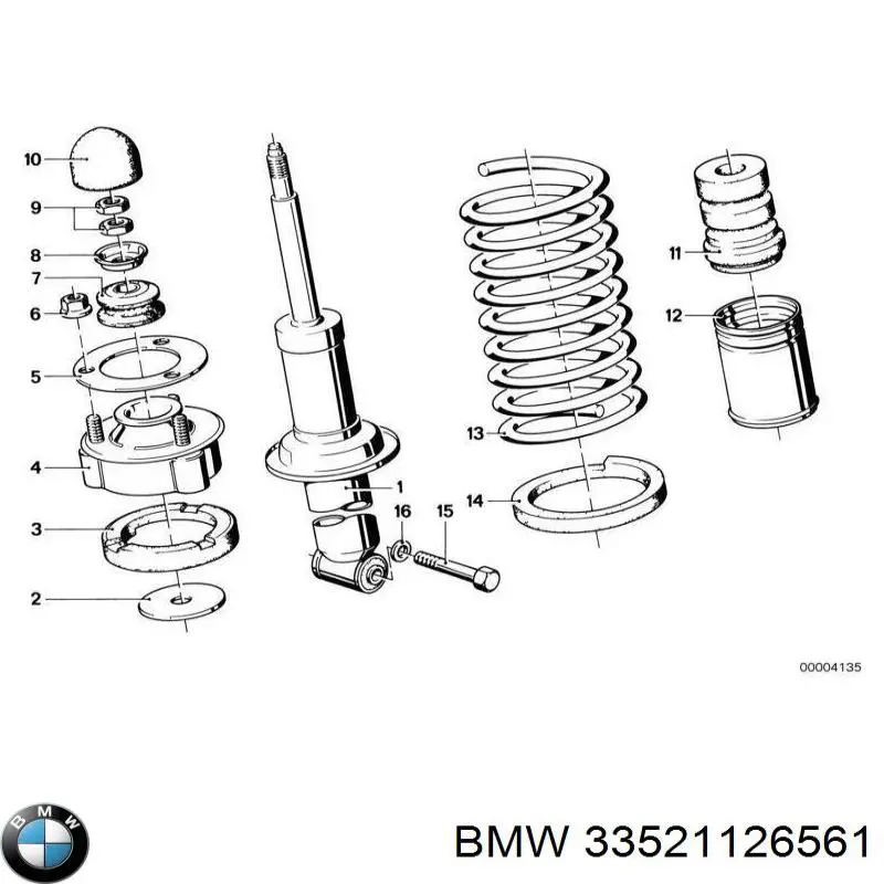 Amortiguador trasero 33521126561 BMW