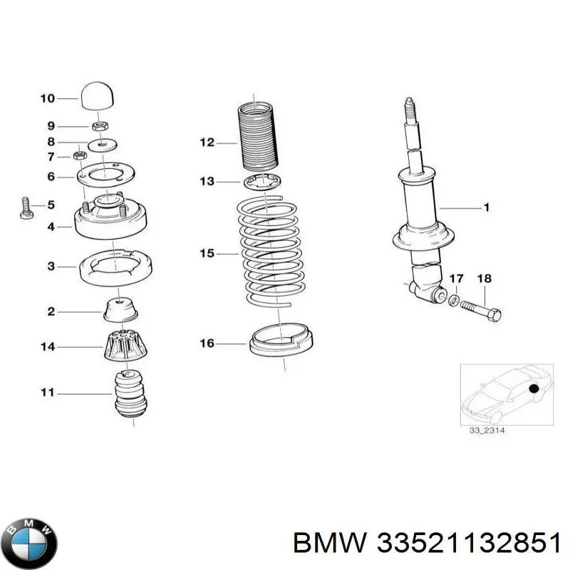 33521131396 BMW amortiguador trasero