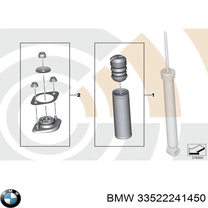 33522241450 BMW Soporte amortiguador trasero