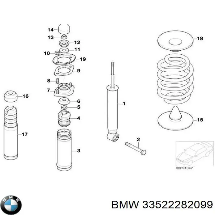 Comprar 33522282099 BMW Amortiguador trasero
