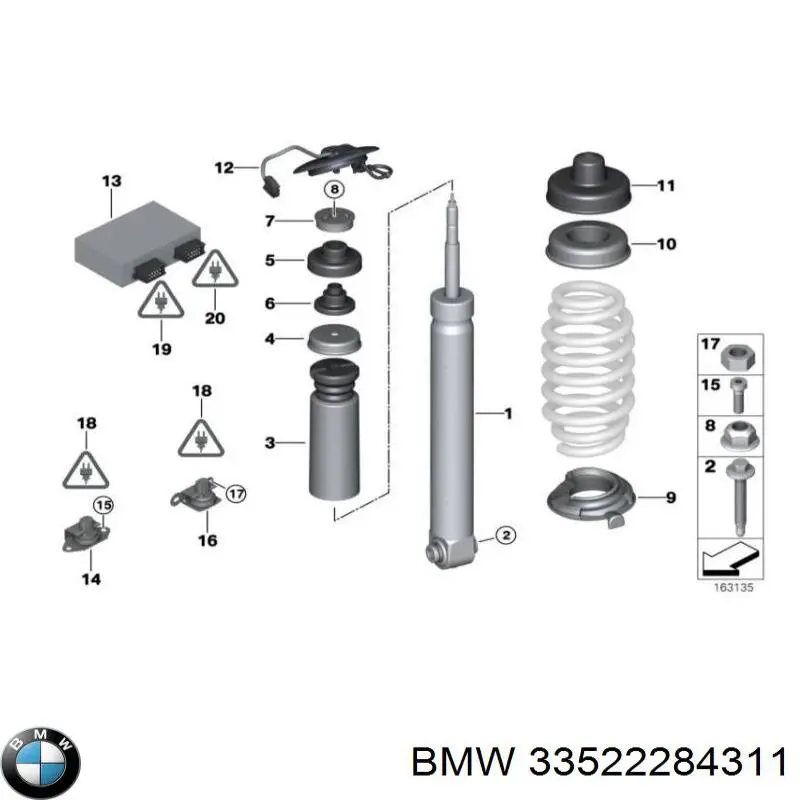 33522284311 BMW amortiguador trasero