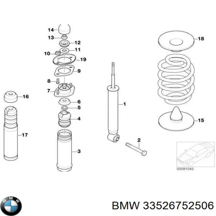 Amortiguador trasero BMW 33526752506 precio, desde 77,14 EUR
