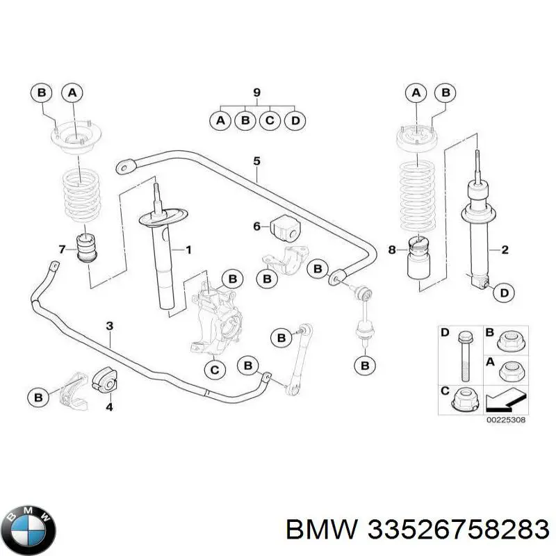 33526758283 BMW cojinete columna de suspension