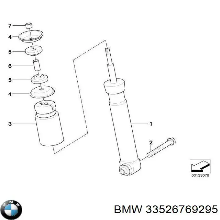 Silentblock en barra de amortiguador trasera para BMW 5 (E61)