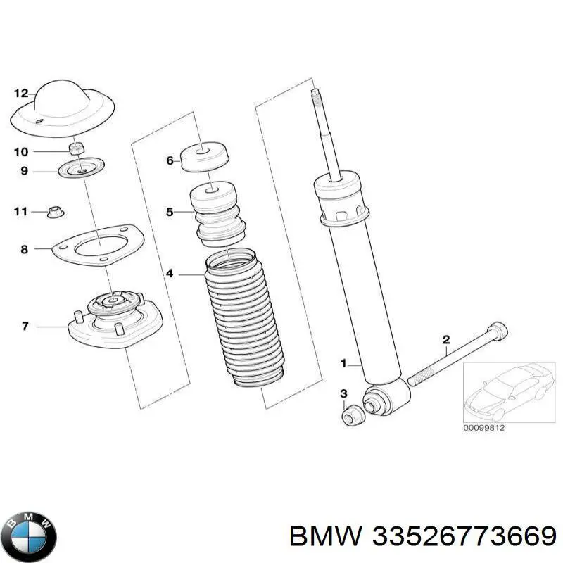 33526773669 BMW soporte amortiguador trasero