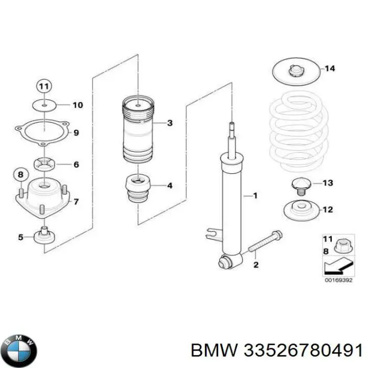 33526780491 BMW amortiguador trasero izquierdo