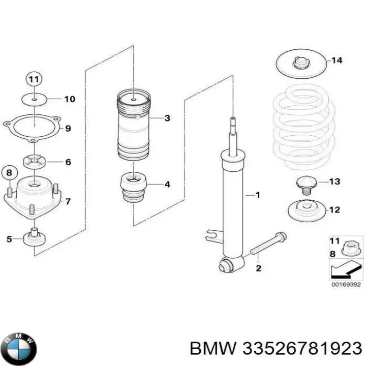 33526781923 BMW amortiguador trasero izquierdo