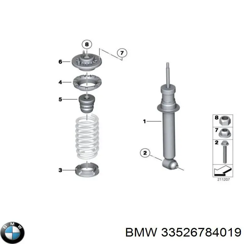 33526784019 BMW amortiguador trasero