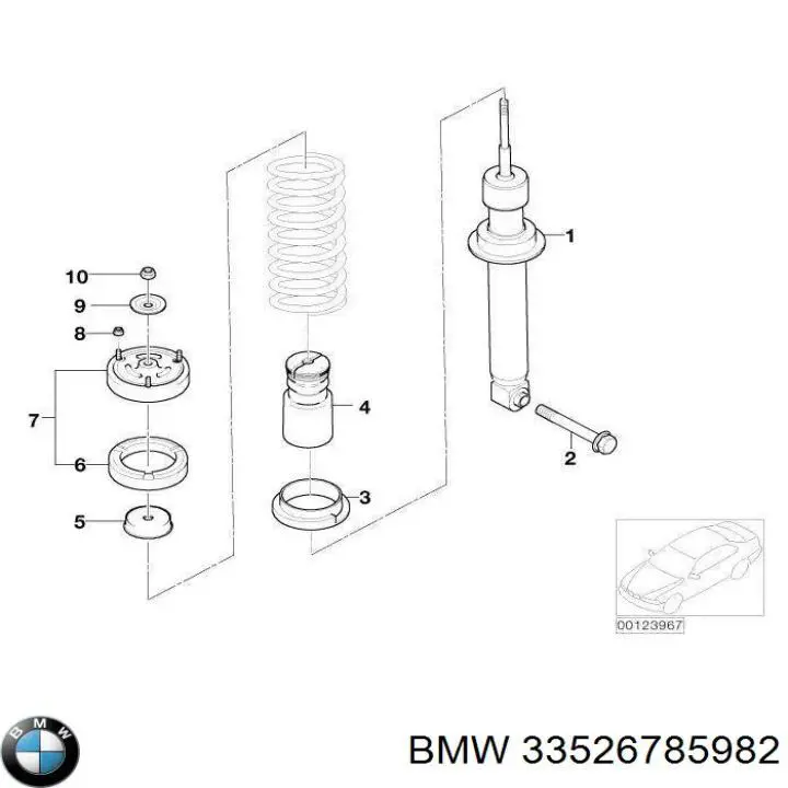 Amortiguador trasero 33526785982 BMW