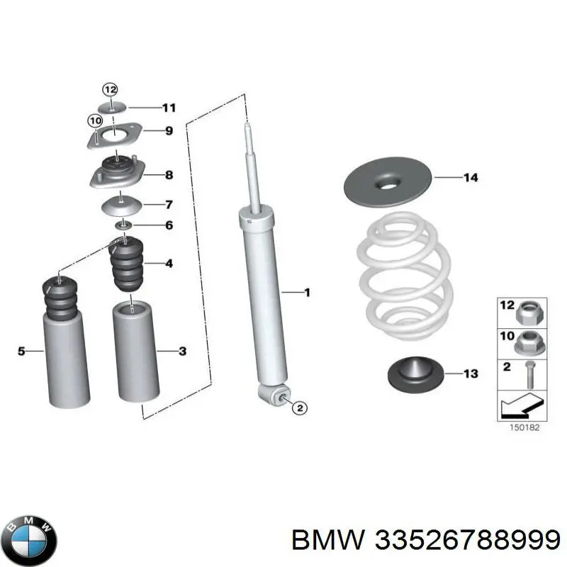 Comprar 33526788999 BMW Arandela de casquillo del vástago del amortiguador trasero