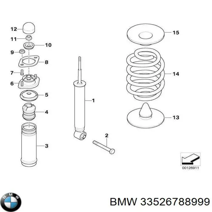 Arandela de casquillo del vástago del amortiguador trasero BMW 33526788999 precio, desde 13,43 EUR