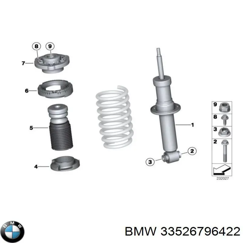 33526796422 BMW amortiguador trasero