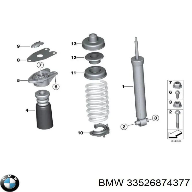 33526874377 BMW amortiguador trasero