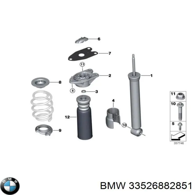 33526882851 BMW amortiguador trasero