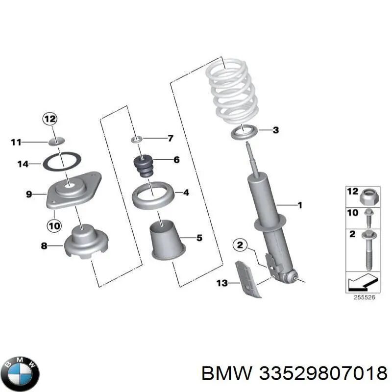 33529807018 BMW amortiguador trasero izquierdo