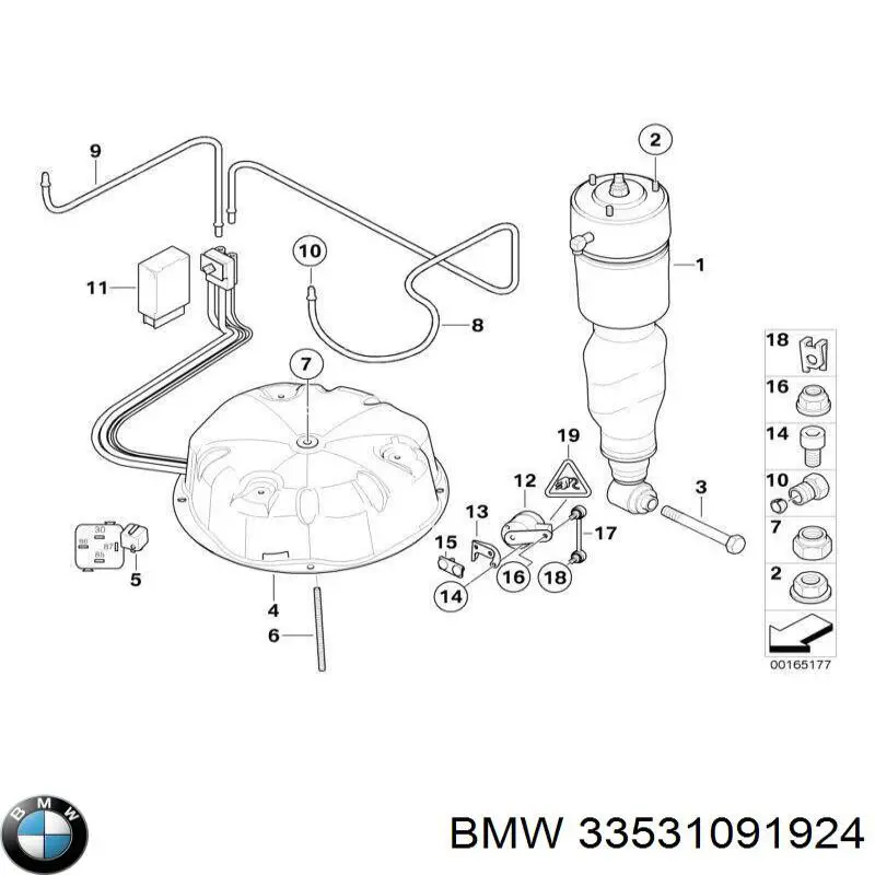 Comprar 33531091924 BMW Aislador de resorte trasero superior