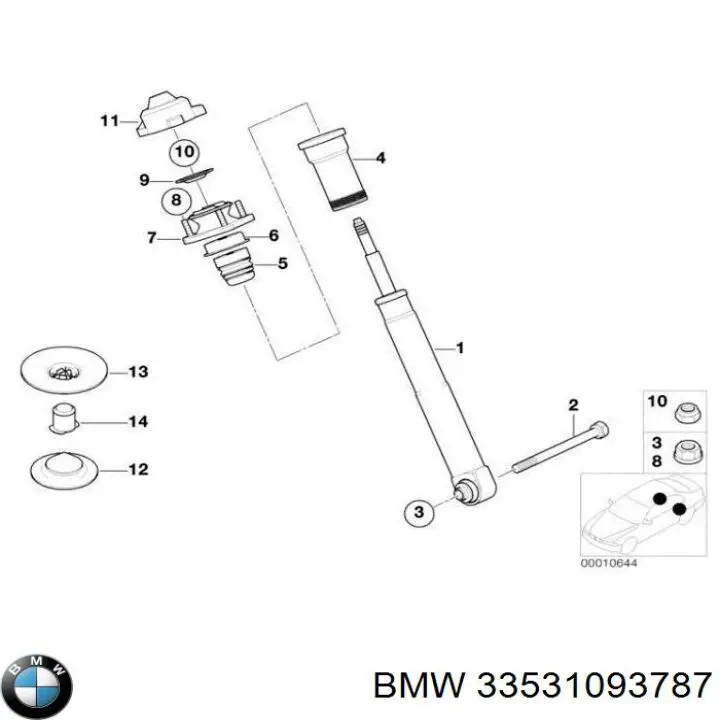 Caja de muelle, Eje trasero para BMW 5 (E39)