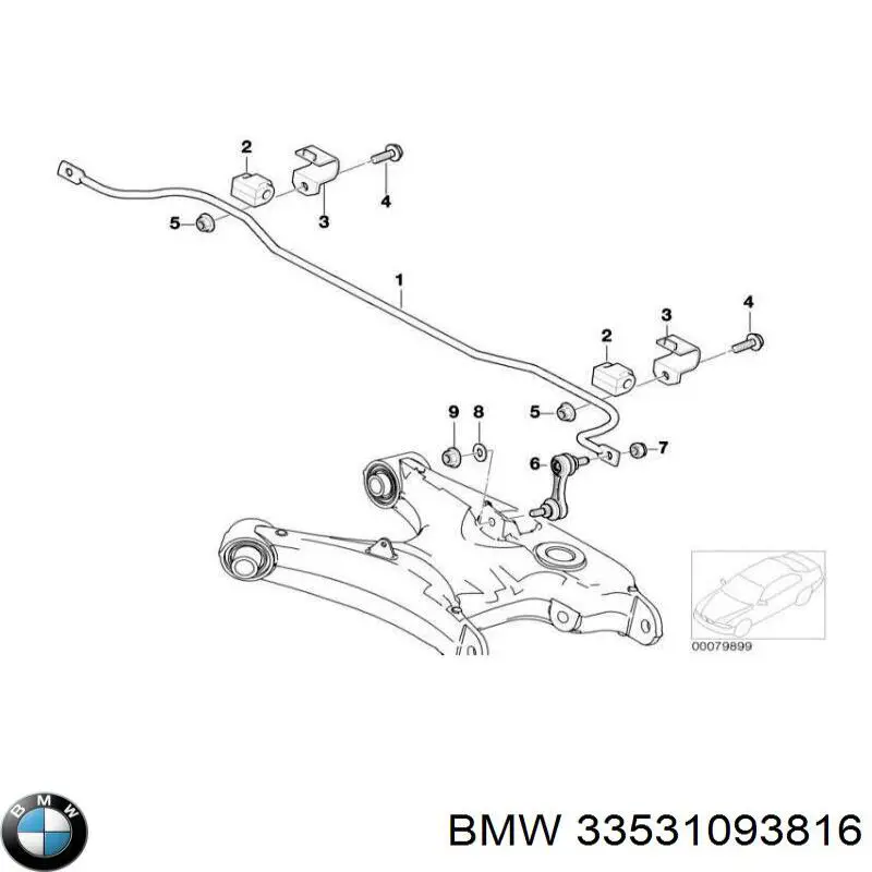 Barra estabilizadora de la suspensión trasero BMW 33531093816 precio, desde  EUR