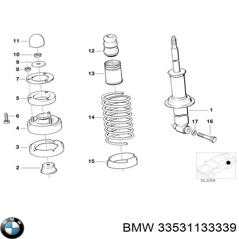 Muelle de suspensión trasero BMW 33531133339 precio, desde 45,40 EUR