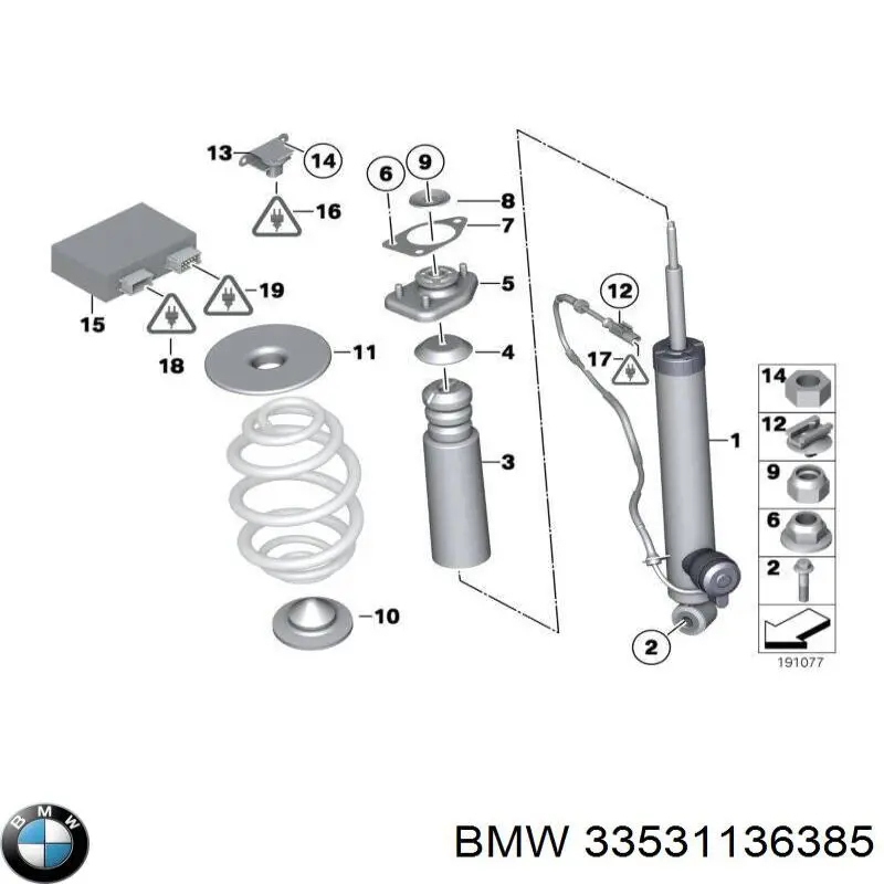 Comprar 33531136385 BMW Aislador de resorte trasero inferior de goma