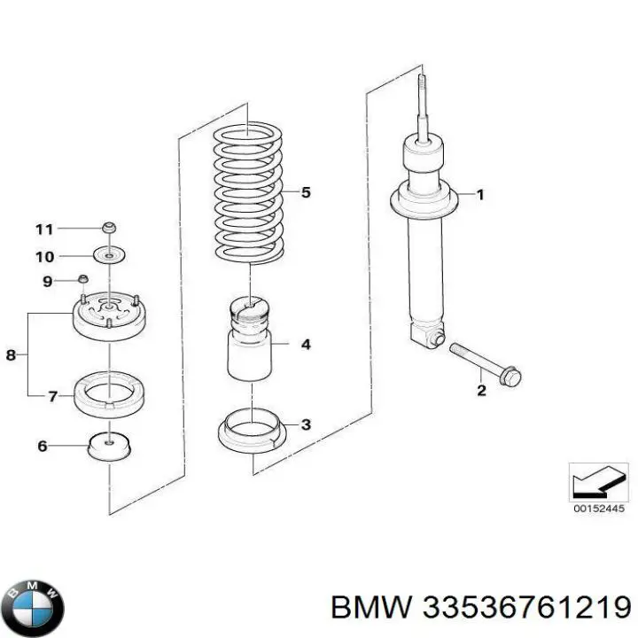 33536761219 BMW muelle de suspensión eje trasero