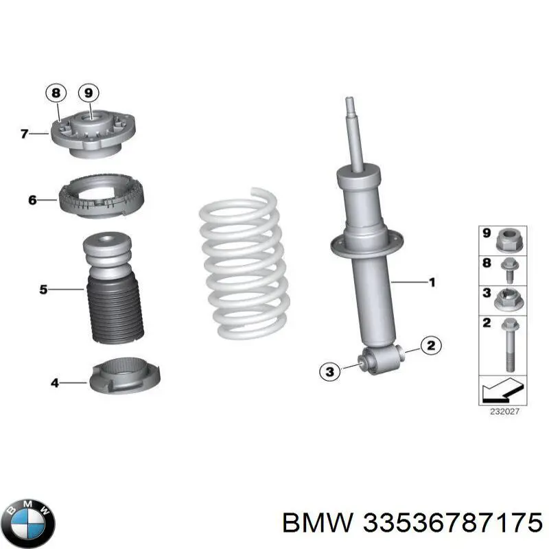 33536787175 BMW tope de amortiguador trasero, suspensión + fuelle