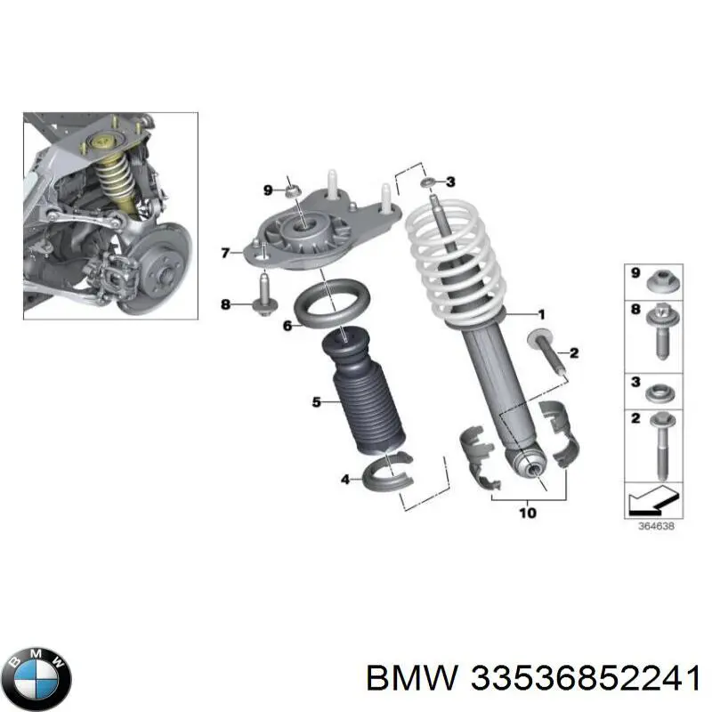 Almohadilla de tope suspensión & guardapolvos amortiguador BMW 33536852241 precio, desde 27,44 EUR