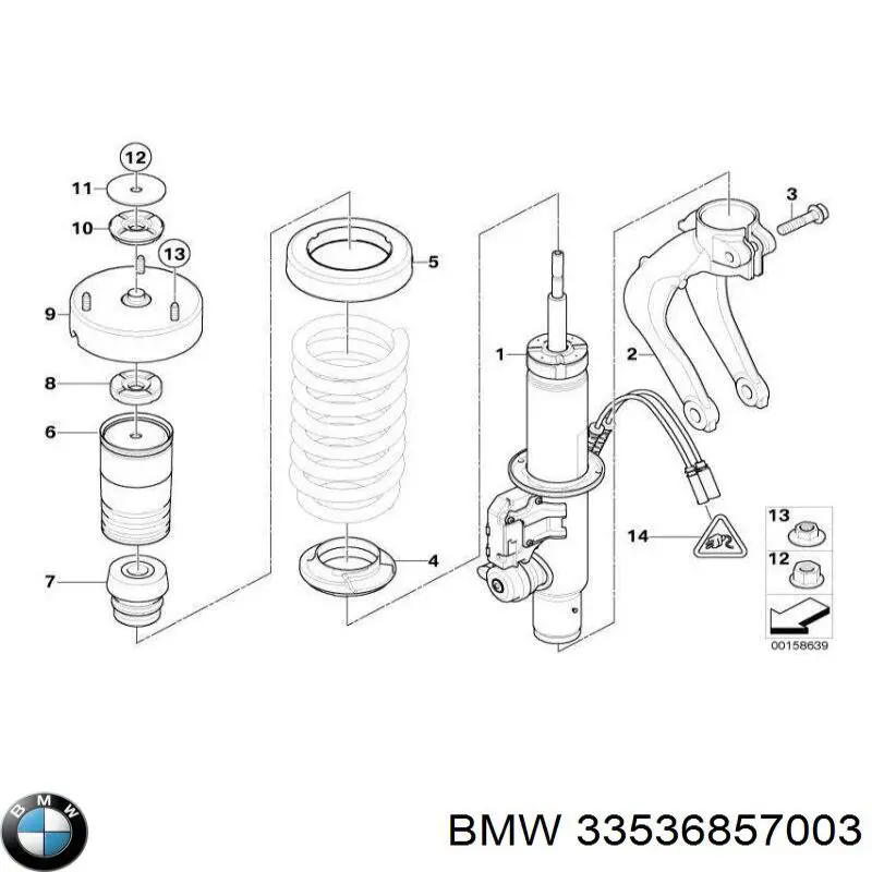 Aislador de resorte trasero inferior de goma 33536857003 BMW
