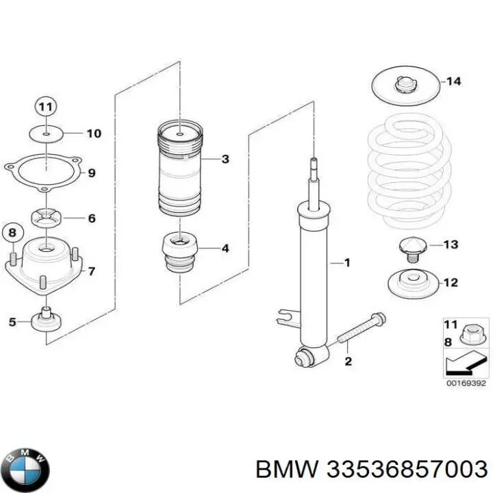 Caja de muelle, Eje trasero, inferior para BMW X5 (E70)