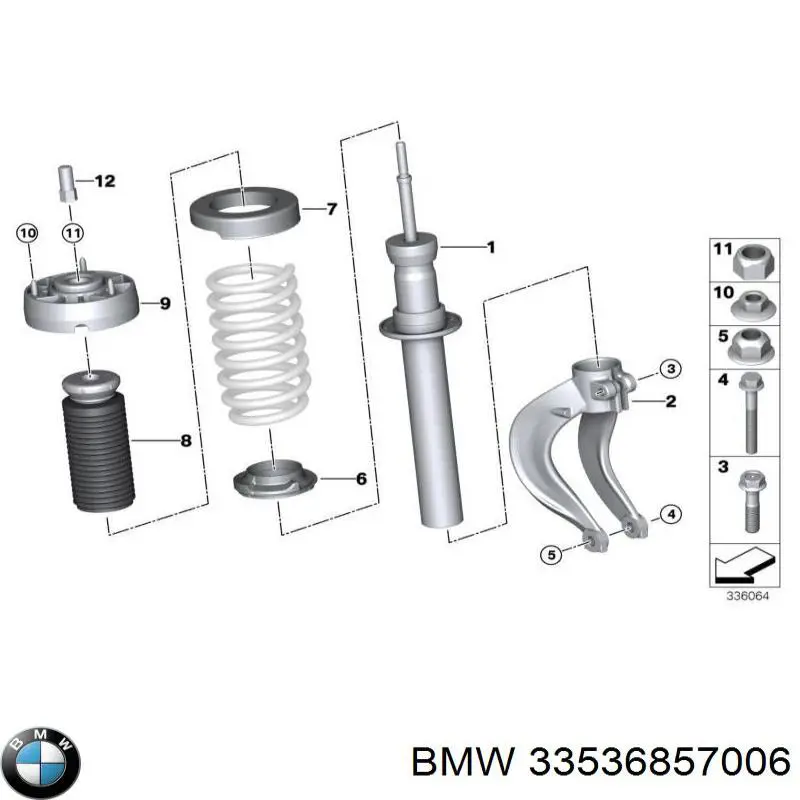 Aislador de resorte delantero superior BMW 33536857006 precio, desde 32,30 EUR