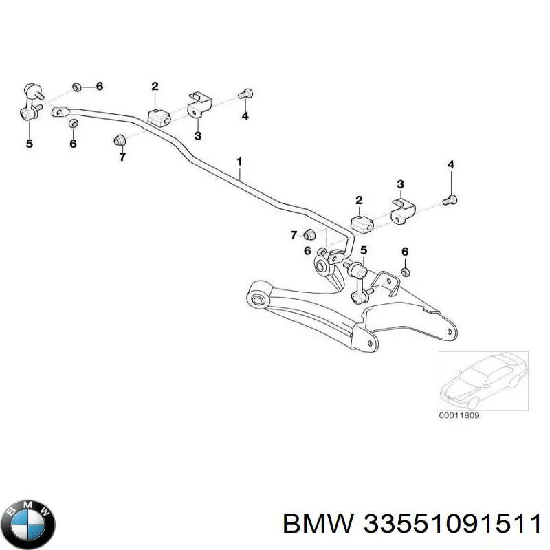 Soporte, estabilizador eje trasero para BMW 7 (E38)