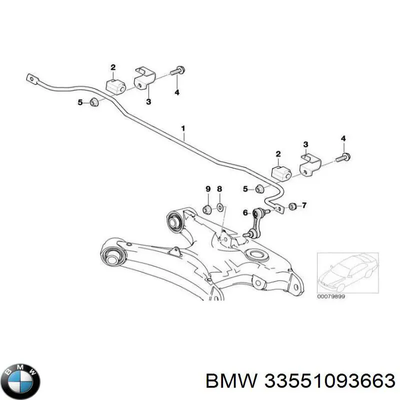 Buje de barra estabilizadora trasera BMW 33551093663 precio, desde 2,21 EUR