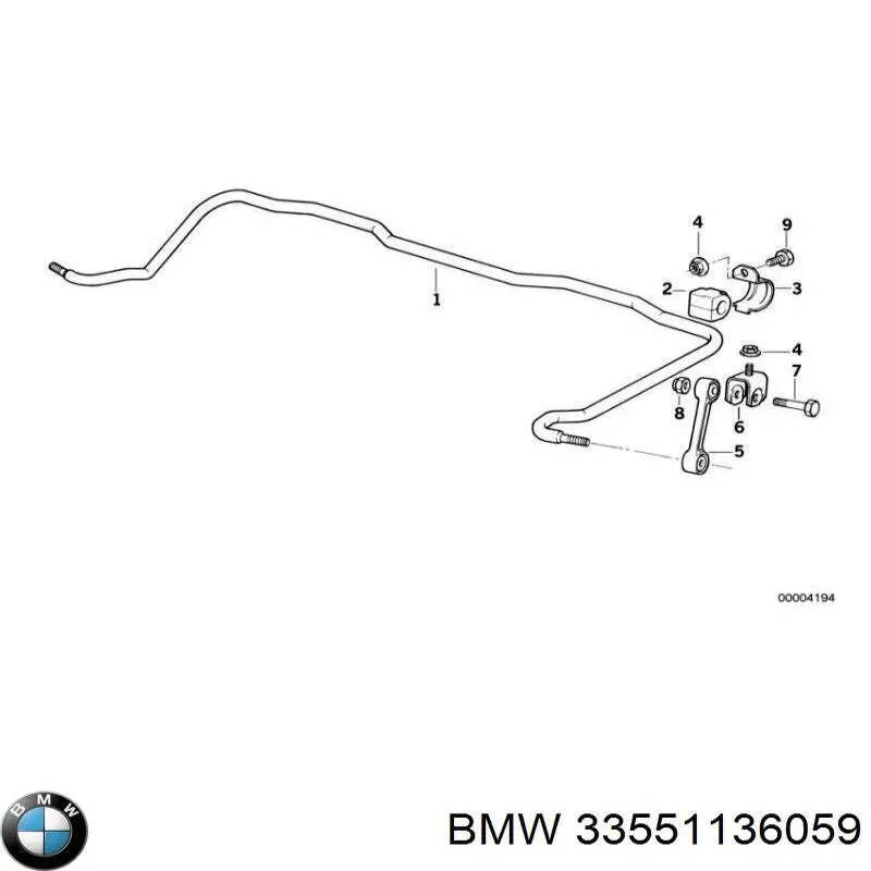 33551136059 BMW Buje de barra estabilizadora trasera