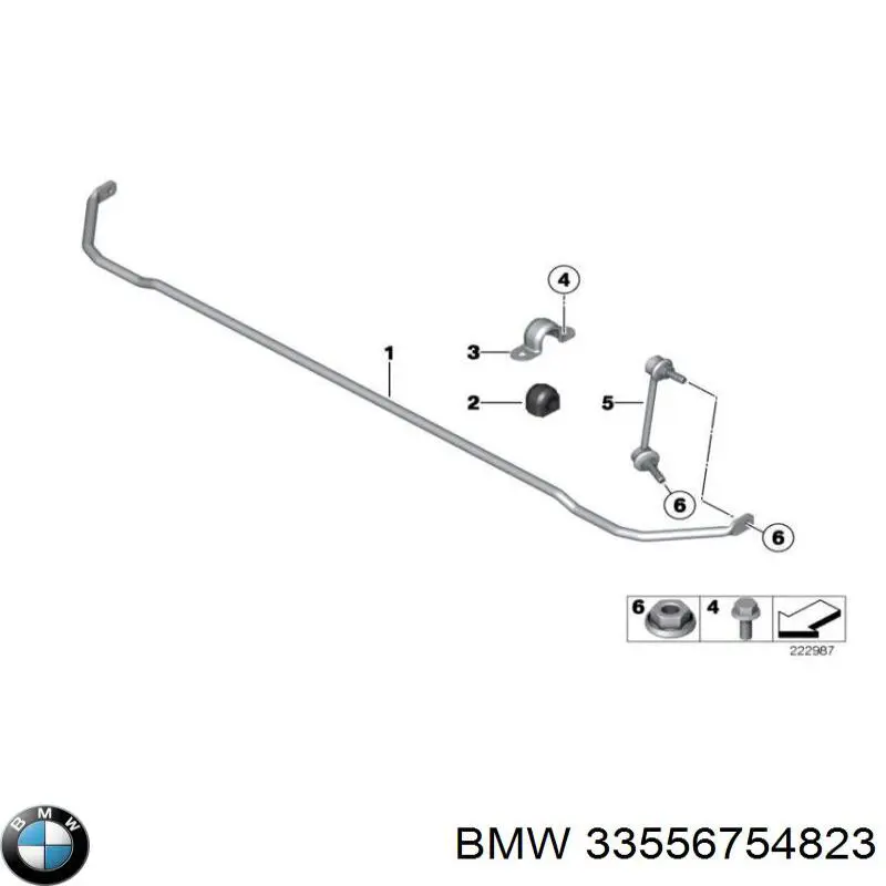 33556754823 BMW casquillo de barra estabilizadora trasera