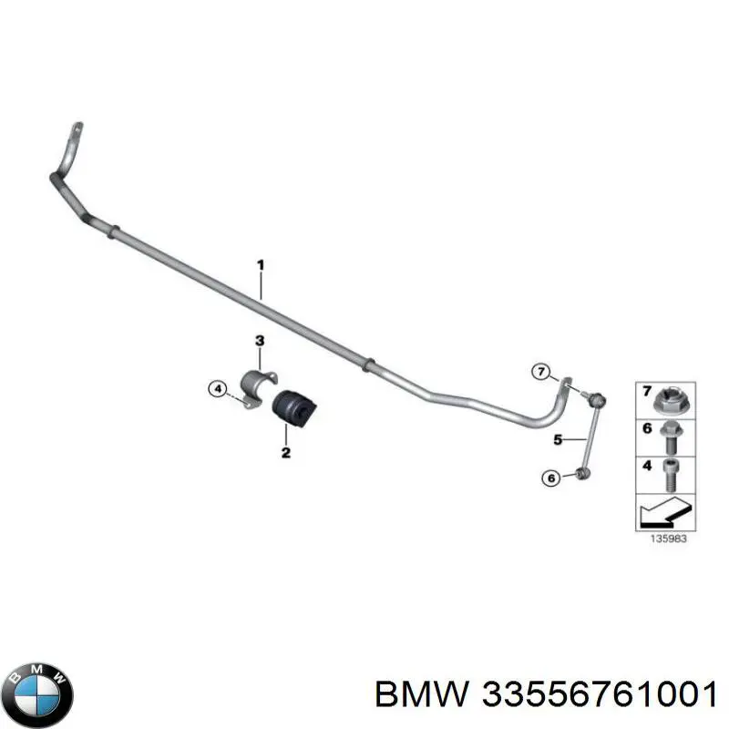 Comprar 33556761001 BMW Buje de barra estabilizadora trasera