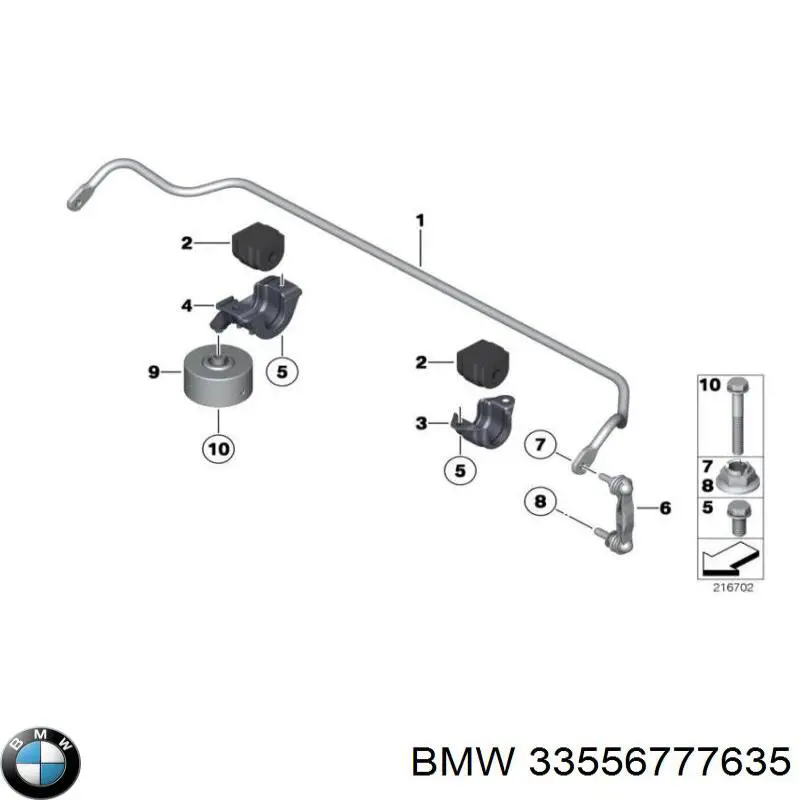 Soporte estabilizador BMW 33556777635 precio, desde 13,29 EUR