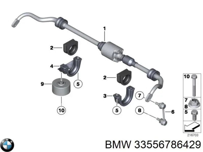 33556786429 BMW soporte de barra estabilizadora trasera