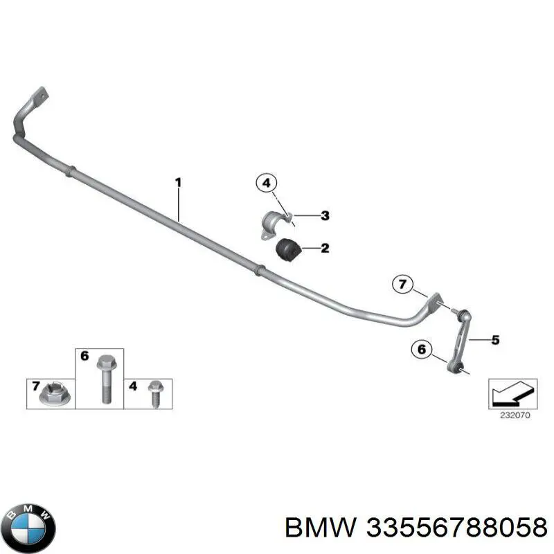33556788058 BMW Buje de barra estabilizadora trasera