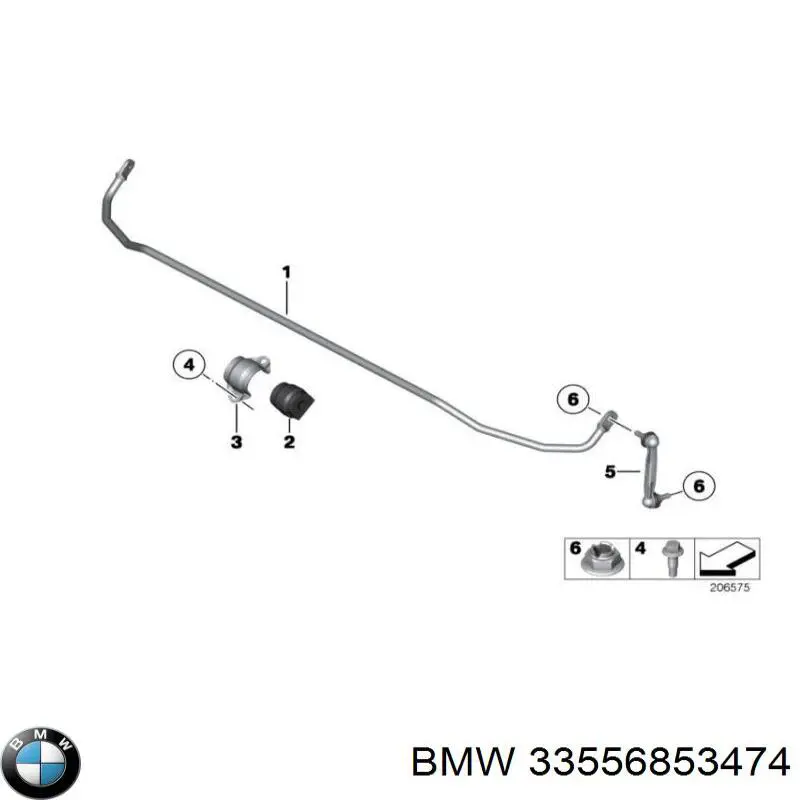 Barra estabilizadora de la suspensión trasero BMW 33556853474 precio, desde 88,57 EUR