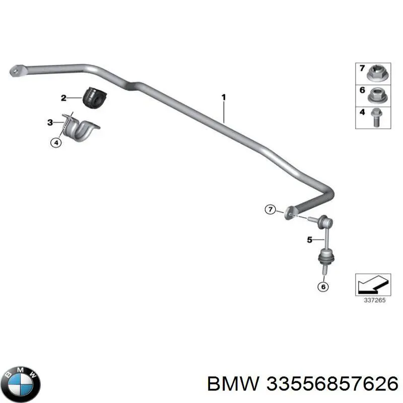 33556857626 BMW Silentblock de la barra estabilizadora